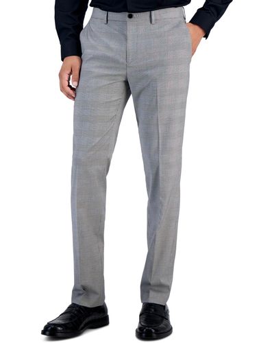 INC International Concepts Trinity Slim-fit Glen Plaid Suit Pants - Gray
