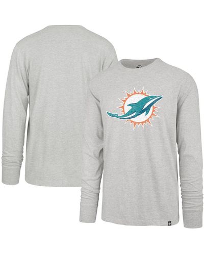 '47 Distressed Miami Dolphins Premier Franklin Long Sleeve T-shirt - Gray