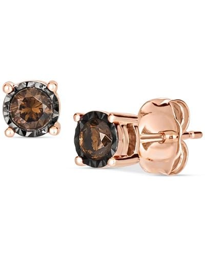 Le Vian Chocolatier® Chocolate Diamond Stud Earrings (1/4 Ct. T.w.) In 14k Rose Gold - Natural