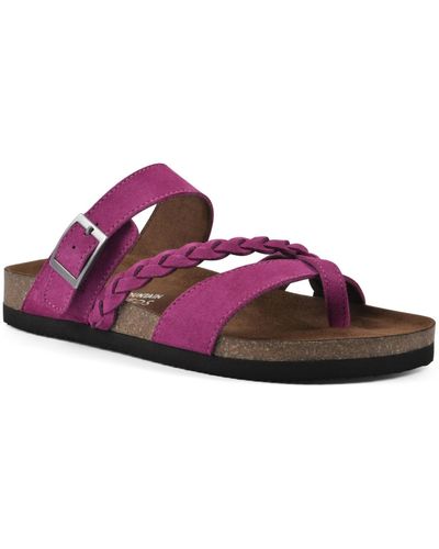 White Mountain Hazy Footbed Sandals - Purple