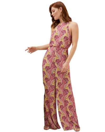 FatFace Tura Paisley Jumpsuit - Red