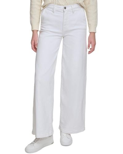 DKNY High-rise Wide-leg Trouser Jeans - White