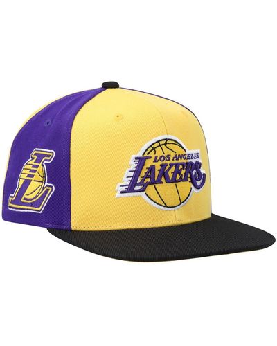 Mitchell & Ness Los Angeles Lakers On The Block Snapback Hat - Metallic