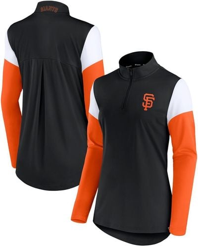 Fanatics Black And Orange San Francisco Giants Authentic Fleece Quarter-zip Jacket
