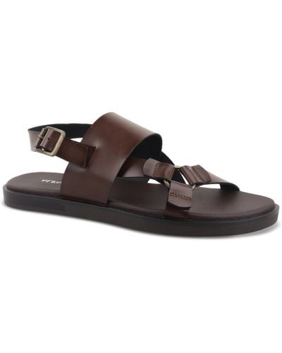 Alfani Enzo Buckled-strap Sandals Created For Macy's - Brown