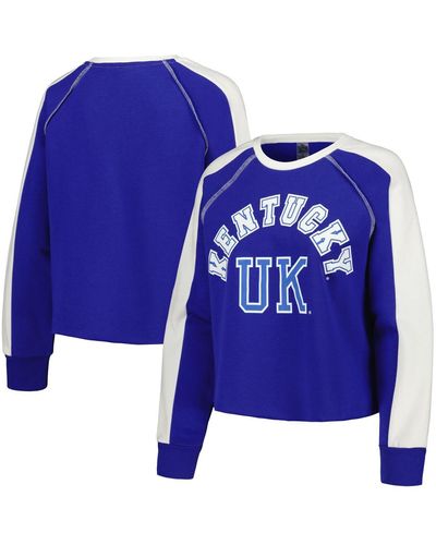 Gameday Couture Kentucky Wildcats Blindside Raglan Cropped Pullover Sweatshirt - Blue