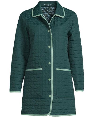 Lands' End Petite Insulated Reversible Barn Coat - Green