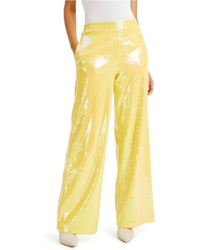 INC International Concepts Culpos X Inc Sequin Wide-leg Pants, Created For Macy's - Yellow