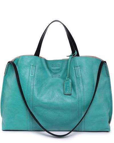 Old Trend Genuine Leather Forest Island Tote Bag - Blue
