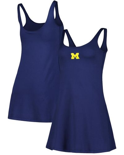ZooZatZ Michigan Wolverines Logo Scoop Neck Dress - Blue