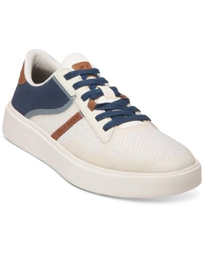Cole Haan Grand Crosscourt Winner Mixed-media Lace-up Sneakers - Blue