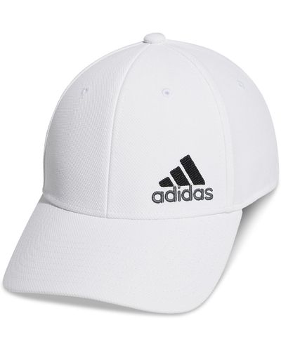 adidas Release 3 Stretch Fit Logo Embroidered Hat - White