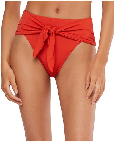 WeWoreWhat High-rise Tie-front Bikini Bottoms - Red
