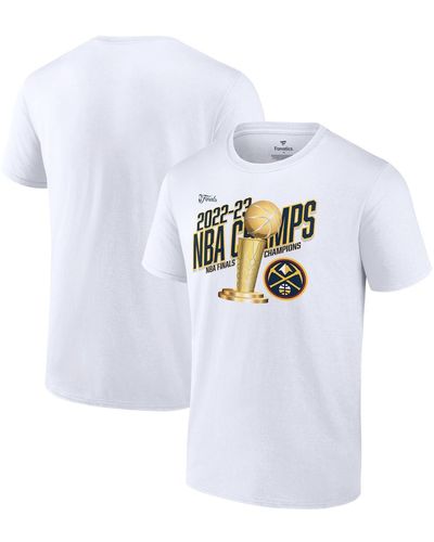 Fanatics Denver nuggets 2023 Nba Finals Champions Floater Trophy T-shirt - White