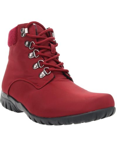 Propet Dani Ankle Lace Water Repellent Boots - Red