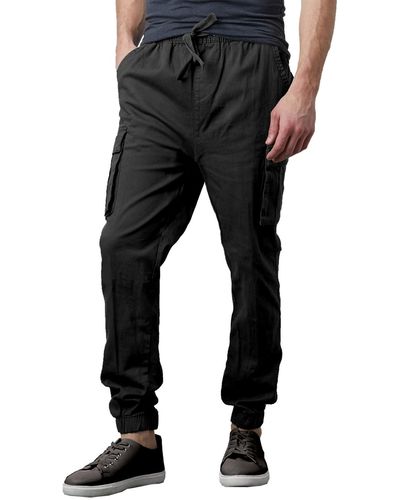 Galaxy By Harvic Slim Fit Stretch Cargo jogger Pants - Black