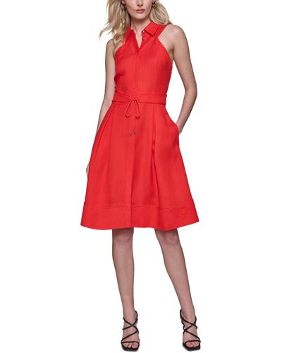 Karl Lagerfeld Button-front A-line Dress - Red