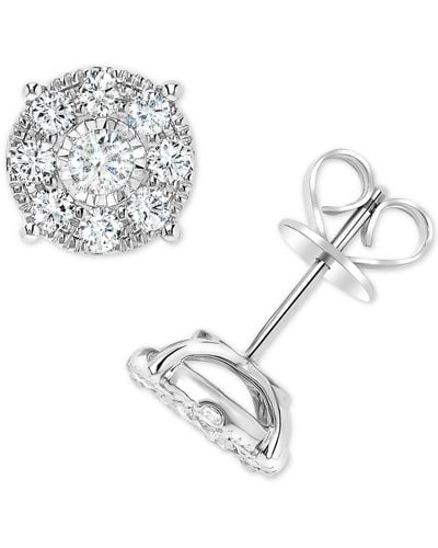 Macy's Diamond Cluster Stud Earrings (1 Ct. T.w. - White