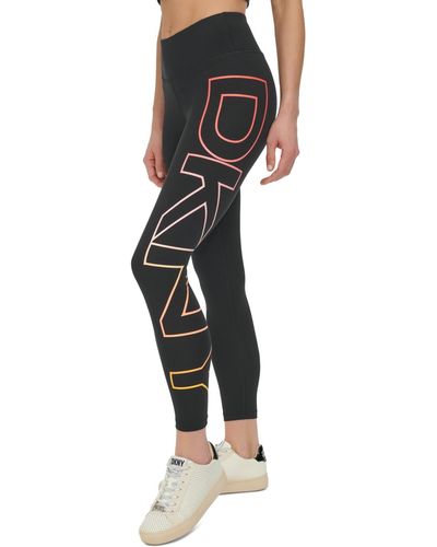 DKNY Sport High-waist 7/8 Exploding-logo leggings - Black