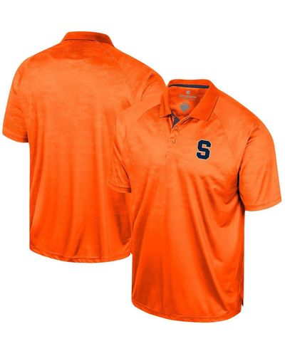Colosseum Athletics Syracuse Honeycomb Raglan Polo Shirt - Orange