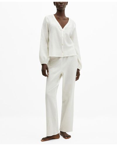 Mango Cotton Pajama Pack - White