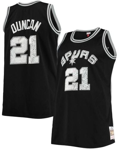 Mitchell & Ness Tim Duncan San Antonio Spurs Big And Tall 1998-99 Nba 75th Anniversary Diamond Swingman Jersey - Black