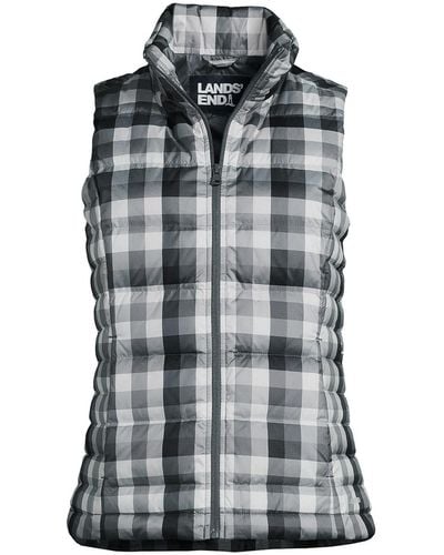 Lands' End Tall Down Puffer Vest - Gray