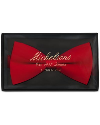 Michelsons Of London Tie, Pre-tied Bowtie - Red