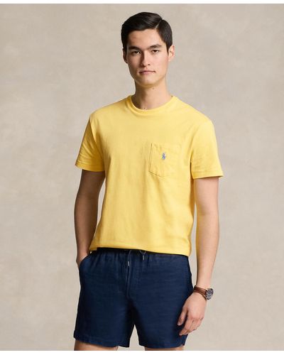 Polo Ralph Lauren Classic-fit Jersey Pocket T-shirt - Yellow