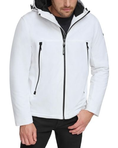 Calvin Klein Sherpa Lined Infinite Stretch Soft Shell Jacket - White