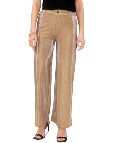 Vince Camuto Metallic Relaxed Straight-leg Pants - Natural