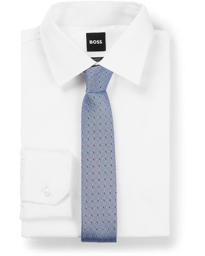 BOSS Boss By Jacquard-woven Pattern Tie - White