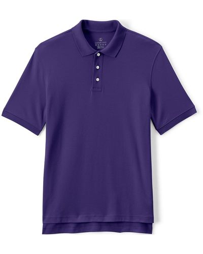 Lands' End School Uniform Short Sleeve Interlock Polo Shirt - Purple