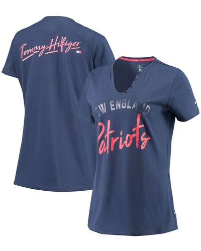 Tommy Hilfiger Sport New England Patriots Riley V-neck T-shirt - Blue