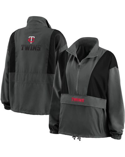 WEAR by Erin Andrews Minnesota Twins Packable Half-zip Jacket - Black