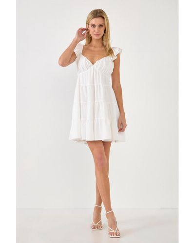 Endless Rose Sweetheart Flounced Mini Dress - White