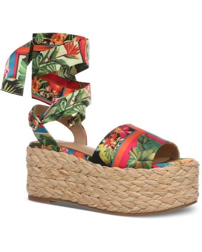 INC International Concepts Fletcherr Lace-up Wedge Sandals - Multicolor