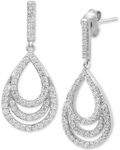 Macy's Diamond Layered Teardrop Drop Earrings (3/4 Ct. T.w. - Metallic