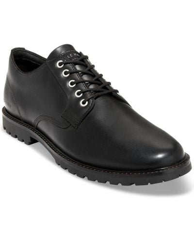 Cole Haan Midland Lug Plain Toe Oxford Dress Shoes - Black