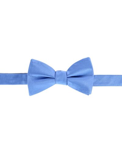 Trafalgar Sutton Solid Color Silk Bow Tie - Blue