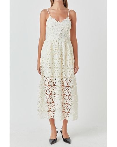 Endless Rose Lace Cami Midi Dress - White