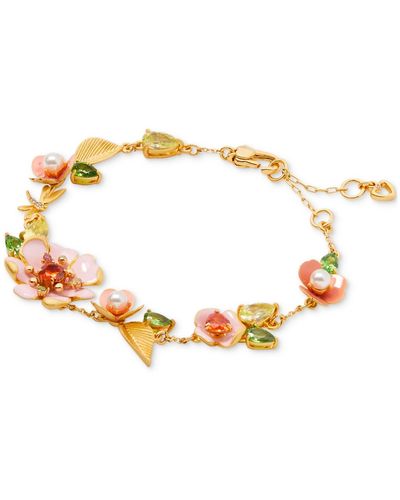 Kate Spade Gold-tone Bloom In Color Chain Bracelet - Metallic