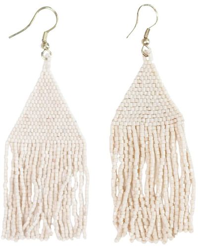 INK+ALLOY Ink+alloy Lexie Luxe Beaded Fringe Earrings - Natural