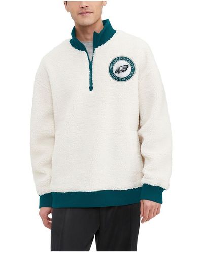 Tommy Hilfiger Philadelphia Eagles Jordan Sherpa Quarter-zip Sweatshirt - White