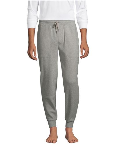 Lands' End Waffle jogger Pajama Pants - Gray