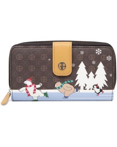 Giani Bernini Signature Skating Bears All In One Wallet, Created For Macy's - Multicolor