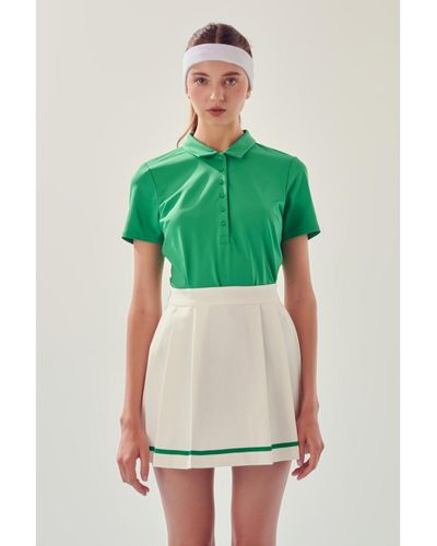 English Factory Sportswear Short Sleeve Stretched Top - Green
