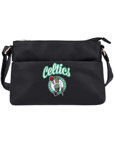 FOCO Boston Celtics Logo Script Crossbody Handbag - Black