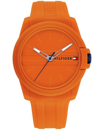 Tommy Hilfiger Quartz Silicone Watch 44mm - Orange