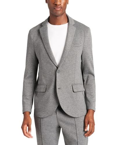 Kenneth Cole Knit Tailored Jacket - Gray